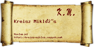 Kreisz Miklós névjegykártya
