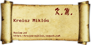 Kreisz Miklós névjegykártya